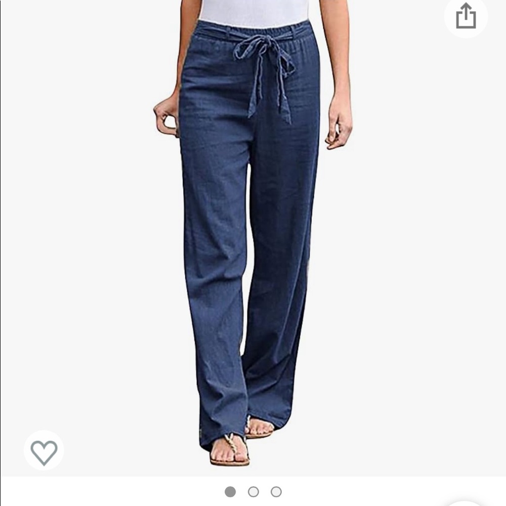 Limsea Women's Wide Leg Pants Summer Cotton Linen Pants